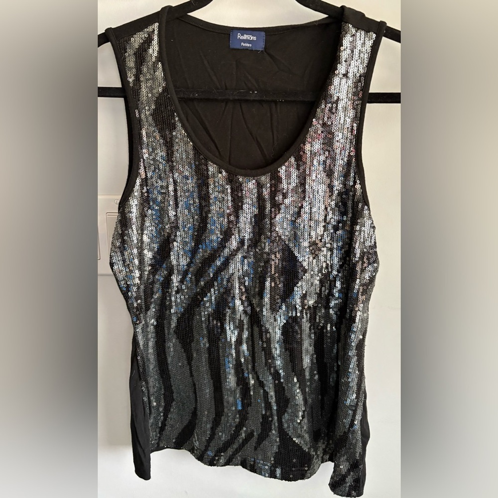 Reitmans Black Sequin Women's Top